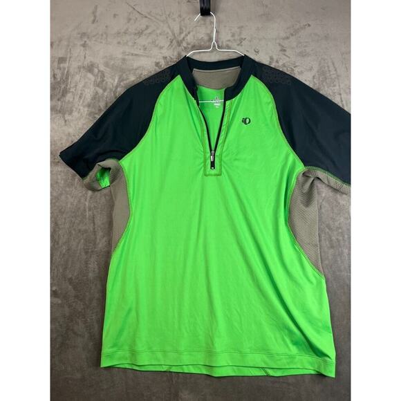 Cycling Jersey Men’s L Pearl Izumi Bright‎ Green zipper - Picture 1 of 6
